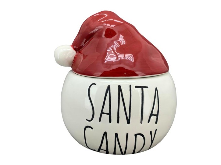 Keksdose mit der Aufschrift SANTA CANDY